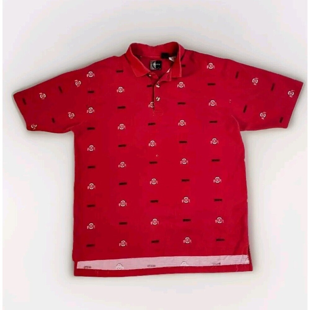 Chiliwear Ohio State Buckeyes Mens Large Red Collared Polo Shirt 100% Cotton